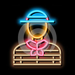 Gondolier Human neon glow icon illustration