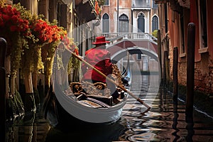 Gondolier in Venice, Italy, AI Generated