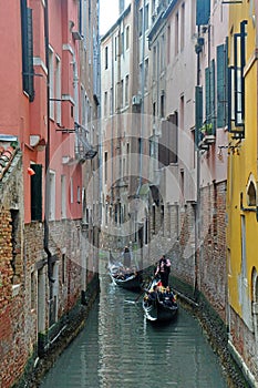 Canal with Gondolla boats in Venice