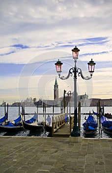 Gondolla dock in Venice, Italy