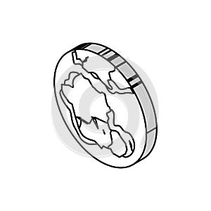 gondwana earth continent map isometric icon vector illustration photo