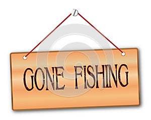 Gone Fishing Door Sign
