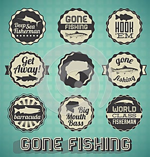Gone Fishing Labels and Icons