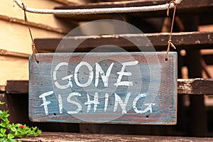 Gone fishing sign