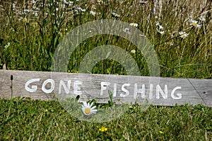 Gone Fishing sign