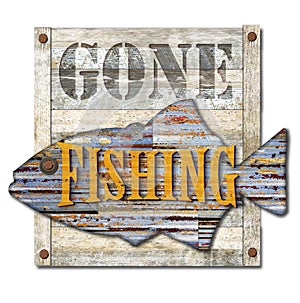 Gone Fishing Sign Art