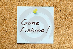 Gone Fishing Sticky Note