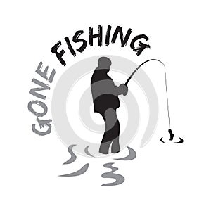 Gone fishing. Vector illustration decorative design