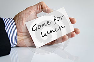 Gone for lunch concept