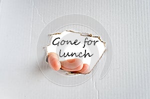 Gone for lunch concept