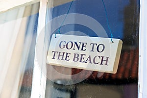GONE TO THE BEACH Wooden Sign