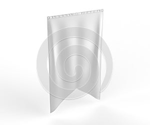 Gonfalon fishtail bottom flag banner for your logo design. Blank white 3d render illustration