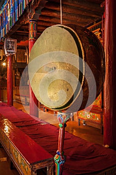 Gong drum in Likir gompa