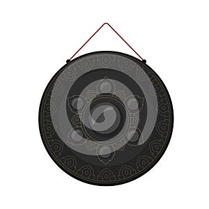 Gong flat style isolated on white.