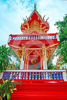 The gong in Ho Rakang belfry of Wat Suwan Kuha Temple, Phang Nga, Thailand
