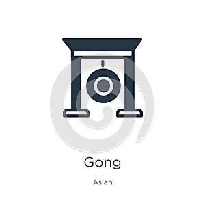 Gong icon vector. Trendy flat gong icon from asian collection isolated on white background. Vector illustration can be used for