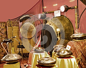 Gong Player at the Festival of the Orient in Rome Italy