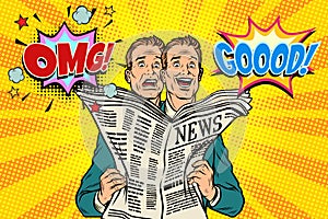 Good and bad newspaper news, the reaction of men
