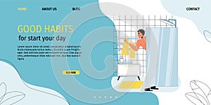 Good bathroom habit morning hygiene landing page