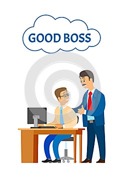Good Boss Company Leader Supervising Office Worker