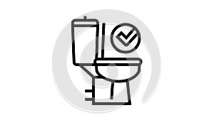 good bowel movement, restroom toilet line icon animation