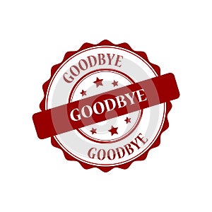 Good bye stamp illustration