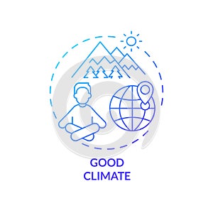 Good climate blue gradient concept icon