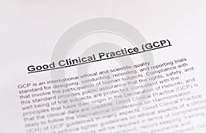 Good Clinical Practice. GCP.