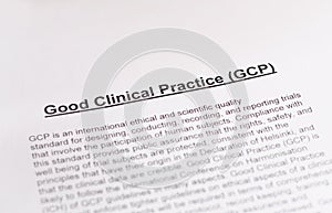 Good Clinical Practice. GCP. photo