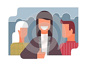 Good collective office work, flat style vector icon photo