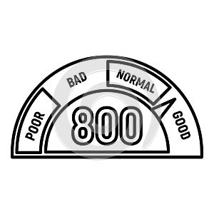 Good credit score display icon, outline style