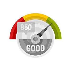 Good credit score icon flat isolated vector