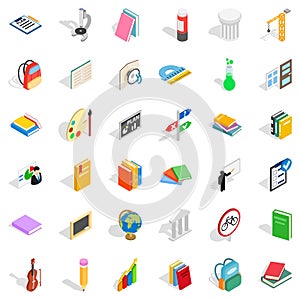 Good education icons set, isometric style