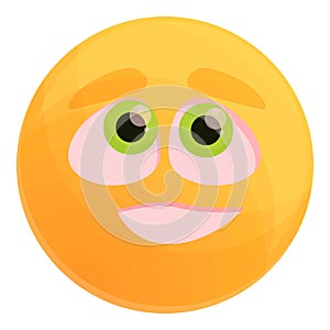 Good emoticon icon, cartoon style