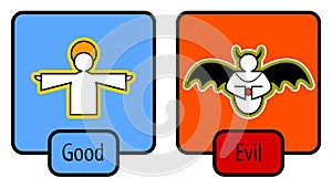Good and evil symbols