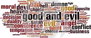 Good and evil word cloud