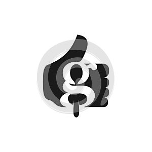 Good Food logo design template. Vector letter G with spoon negative space. for cafe, restaurant, cooking business