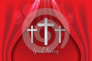 Good Friday. Background with silver cross