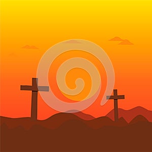 Good Friday banner, Christian holiday design vector flat isolated illustration