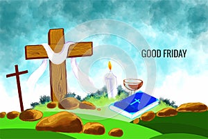 Good friday banner and poster christian holiday background