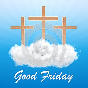 Good Friday clouds background with crosses