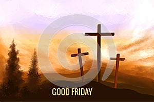 Good friday with jesus christ crucifixion scene background