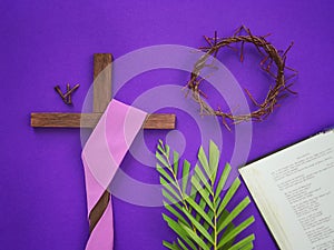 Good Friday, Lent Season, Palm Sunday, Ash Wednesday and Holy Week concept.