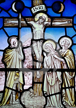 Good Friday in stained glass (Jesus Christ crucified) photo