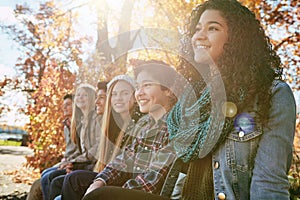 Good friends, great days. a group of young friends enjoying a day at the park together.