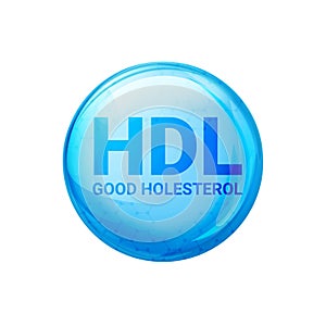 Good HDL cholesterol icon blood vessel density. Vector high cholesterol level