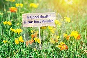 A good health is the best wealth signboard
