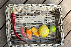 Good health equals good life rainbow foods