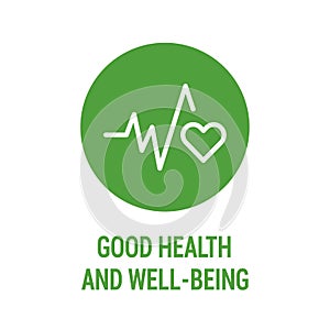Good health and wellbeing color icon. Corporate social responsibility. Sustainable Development Goals. SDG color sign. Pictogram photo