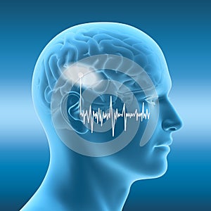 Good hearing, soundwave, medically 3D illustration